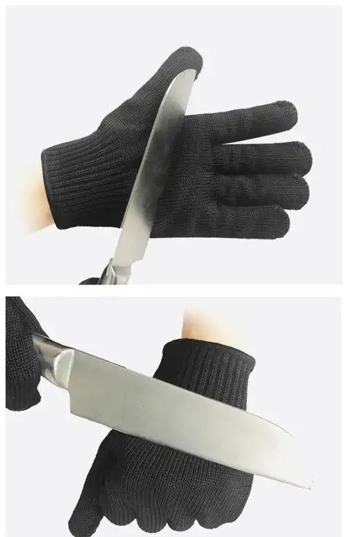 60防切割防刺手套搬玻璃钢板劳保手套防割耐磨工地工业户外s1037黑