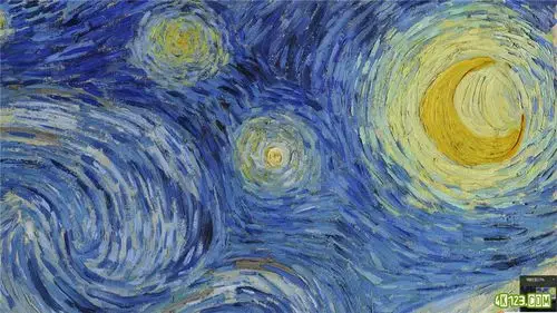 梵高星月夜《星夜》18k超高清,连颜料的纹路都清晰可见![443mb/百度]