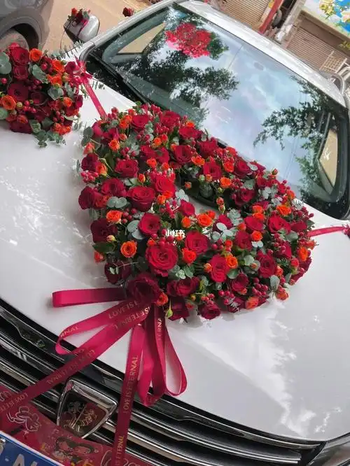 红色系爱心桃心型花车