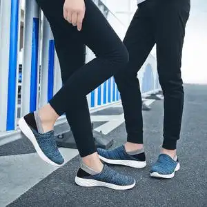 飞线运动鞋男编织网面休闲轻便新款简单简约两用两穿可踩后跟拖鞋