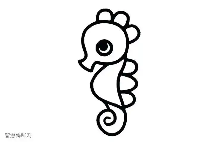 可爱的海马简笔画教程