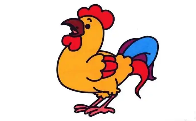 彩色大公鸡简笔画画法怎么画彩色大公鸡的简笔画