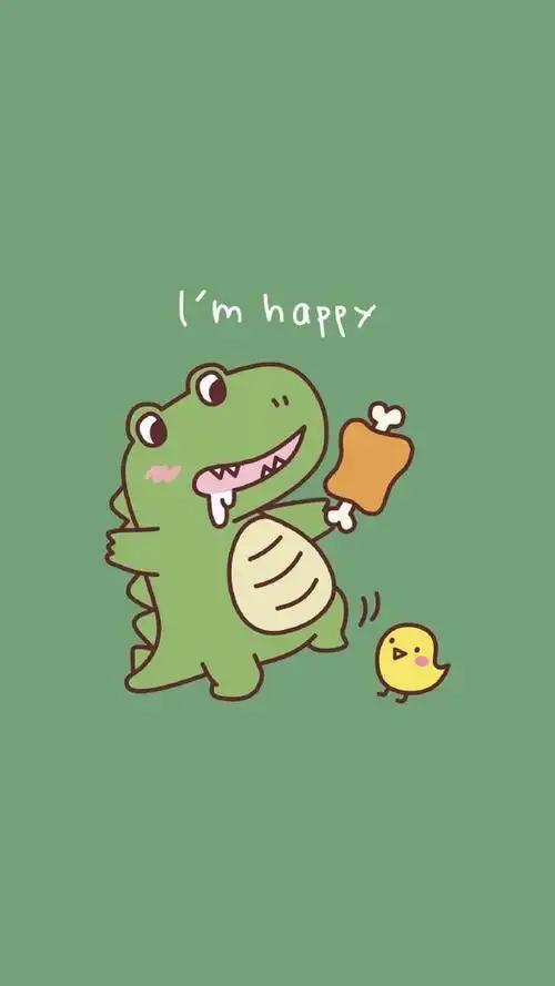 有没有可爱的绿色小恐龙的壁纸