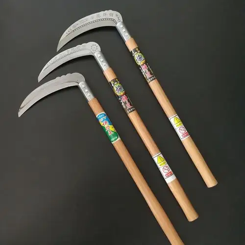 厂家供应收割专用农具农用月芽镰刀 水旱两用 中华藏刀割草镰刀