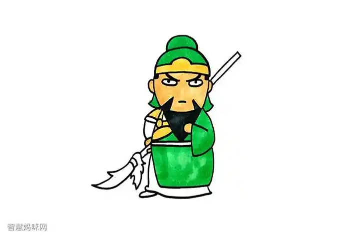 可爱关羽简笔画画法三国演义人物简笔画关羽的卡通简笔画视频