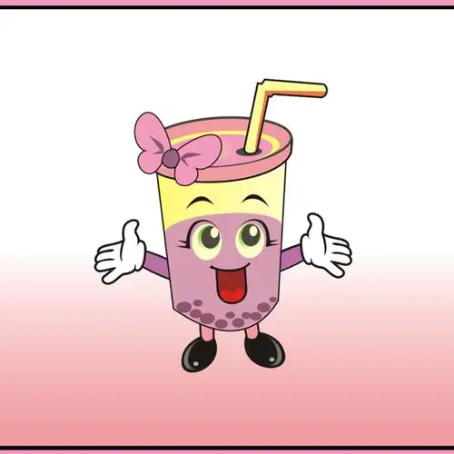 psd珍珠奶茶卡通形象