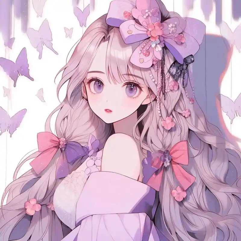 甜美可爱公主头像/温柔紫 能不能撸获你的心