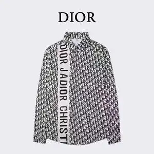 dior/迪奥 22夏季新款满印老花拼接字母logo真丝衬衫女衬衣外套男