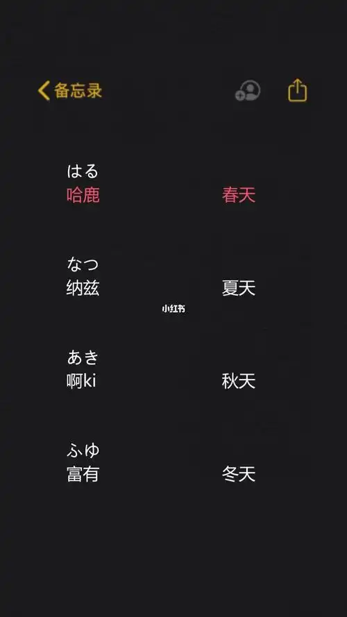 春夏秋冬 用日语怎么说呢?