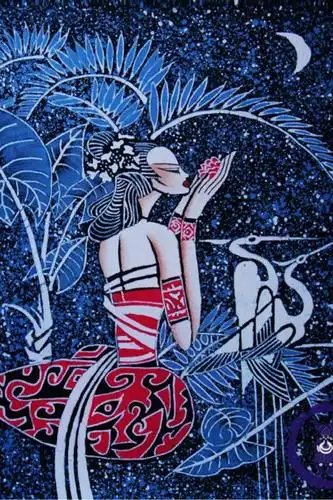 手工苗族娘家装饰画相框画芯特色工艺品苗族蜡染