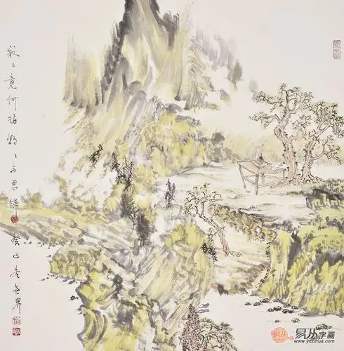 赵永江四尺斗方山水画寂寂竟何待朝朝与君归
