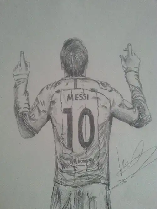 球迷笔下的梅西,非常值得收藏!