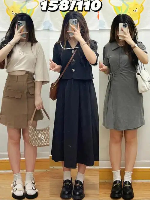 110斤微胖小个子腿粗巨显瘦不显pp连衣裙