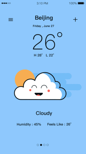 cloudy→clear