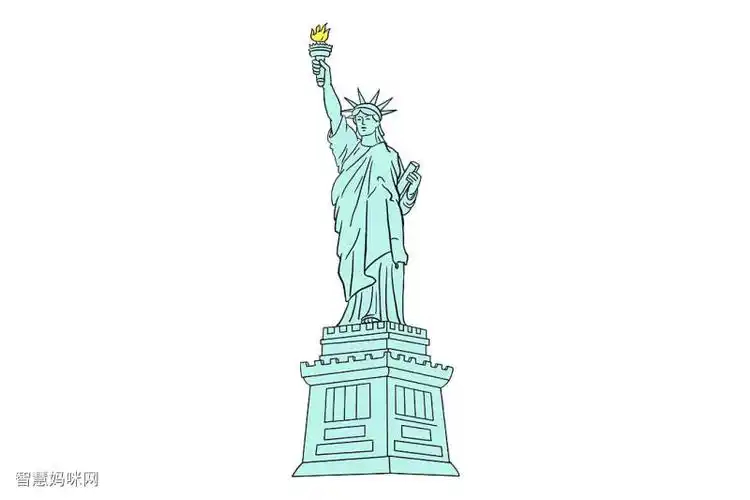 自由女神像怎么画