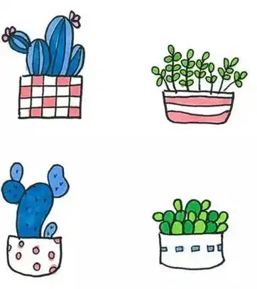 植物简笔画20种小植物装饰简笔画画法-原创4简笔画手帐教程素材简笔画