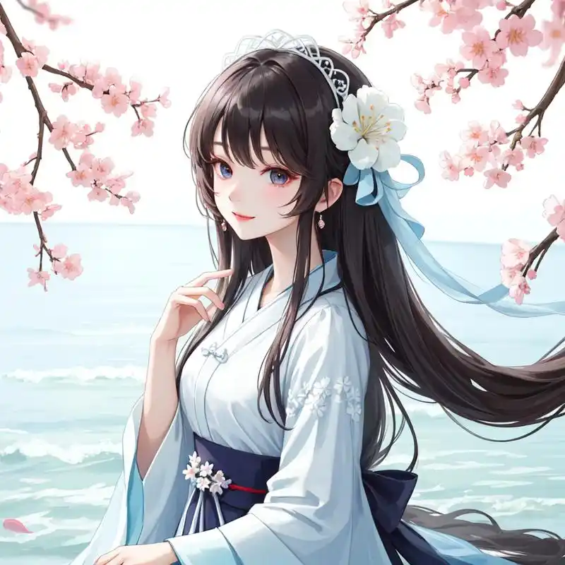 樱花树下 #全民ai创作节# #动漫壁纸