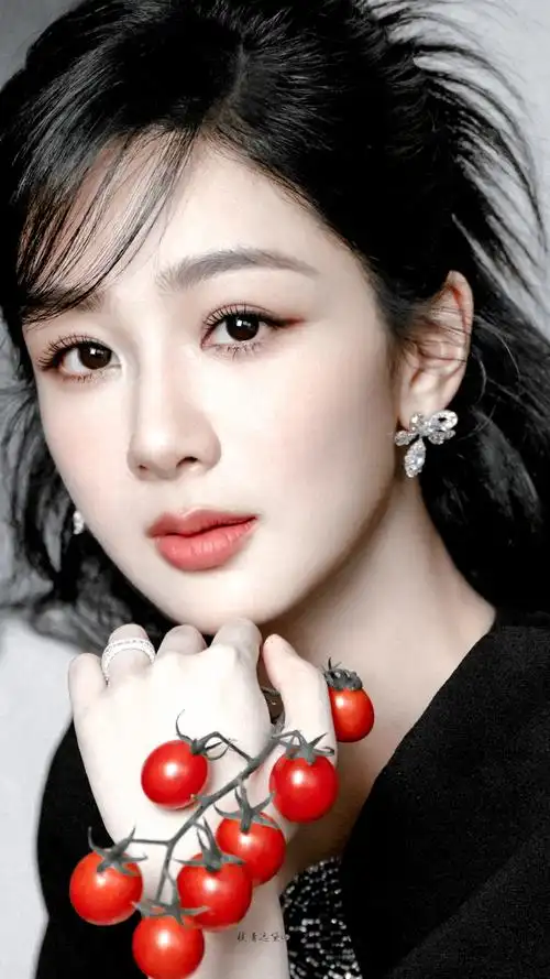 杨紫斜刘海黑框眼镜##杨紫黑色镂空蝴蝶结短裙