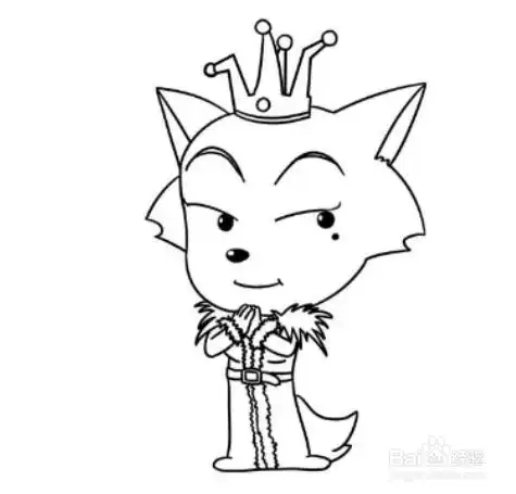 红太狼简笔画步骤图