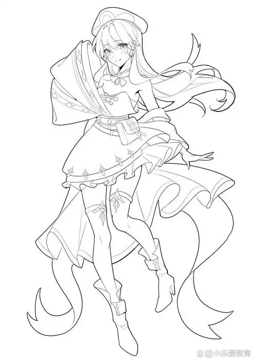 人物临摹练习线稿 | 二次元少女