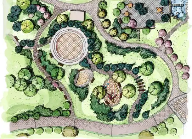 内容简介 【手绘】辽宁锦州某公园景观设计方案:   手绘总平面 鸟瞰图