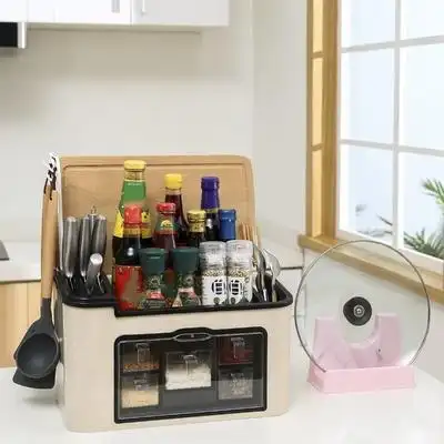 调料收纳盒整理箱厨房带盖淘宝优惠券