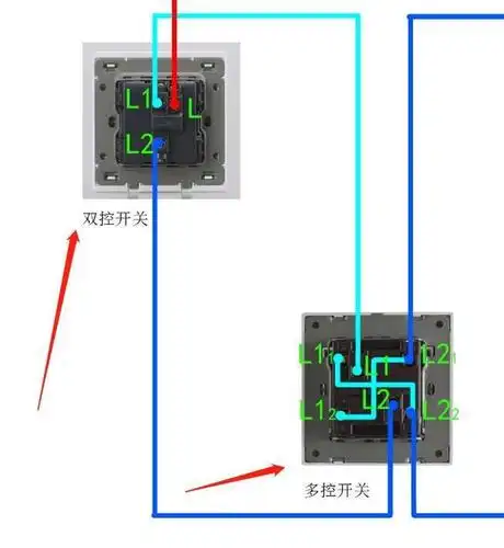 三个开关控制一个灯接法