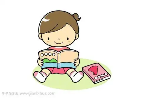 小朋友整理书的简笔画