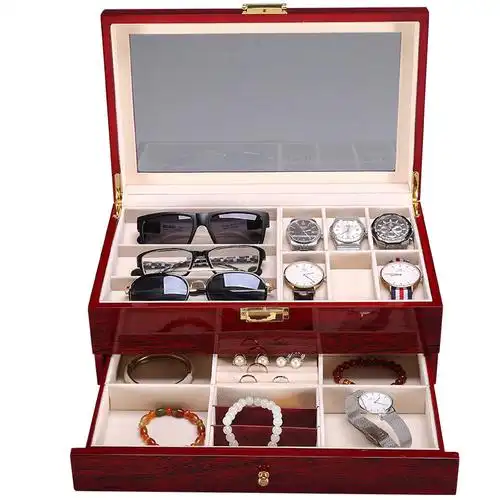 多功能木质首饰盒公主欧式韩国首饰收纳盒手表盒饰品展示盒