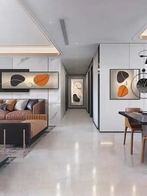 正对入户门墙上挂画效果图,正对门玄关装修效果图壁画