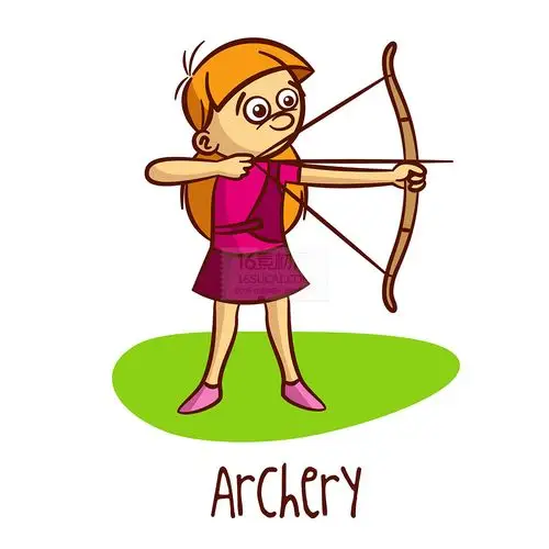 女子射箭运动矢量素材