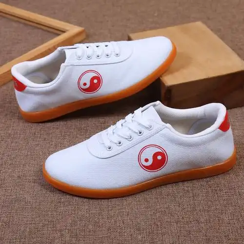 软底透气双鱼太极鞋帆布鞋女牛筋底武术鞋练功鞋男太极拳运动鞋功夫鞋