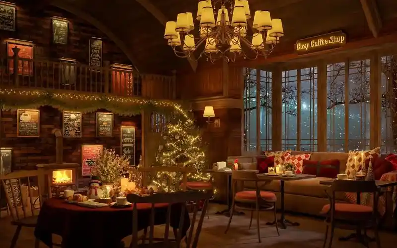 【静享惬意】雪夜温馨咖啡馆氛围 7615钢琴爵士音乐,让您放松