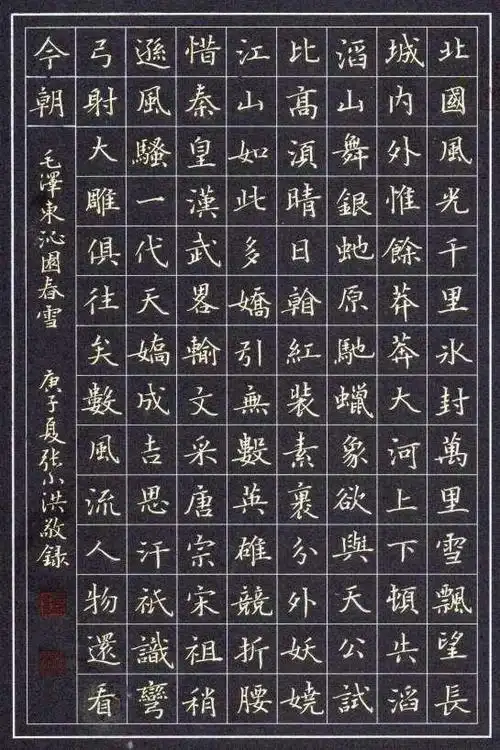 中益书法家协会书写沁园春～雪