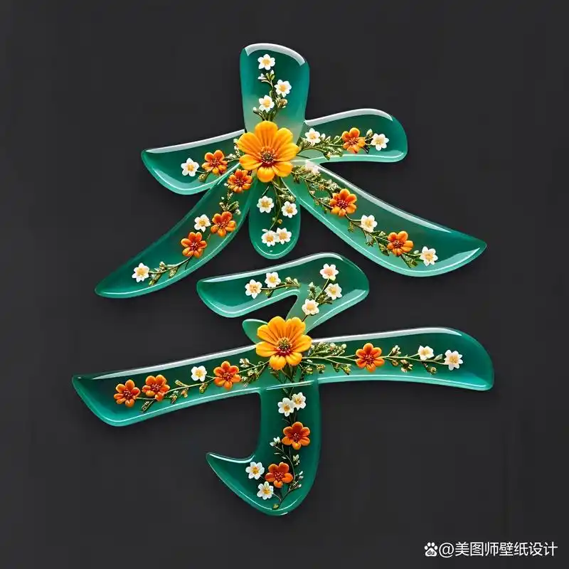 百家姓壁纸创意设计之"如玉如花"