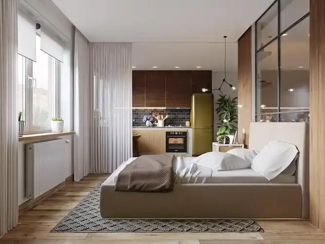 55平米一居室单身公寓_装修图片 - 优选装装修效果图