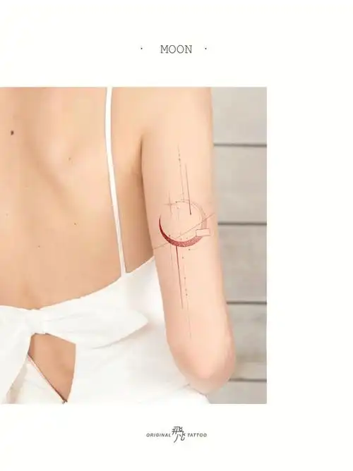 d4%tattoodesign单针红月 _预计作品耗时: 1.