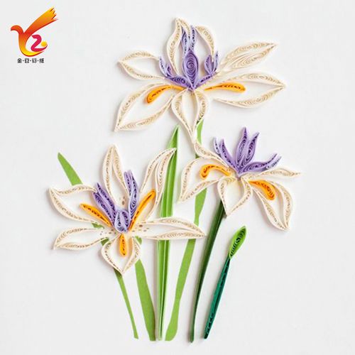 包邮衍纸材料包百合花diy手工折纸卷纸立体创意亲子贺卡摆台成品