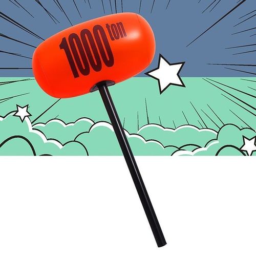 pvc充气玩具加厚新款充气锤千吨硬柄卡通锤充气玩具 100个混装随机(不