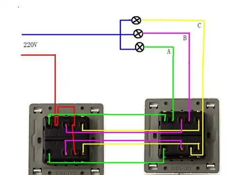 双开双控三根线怎么接