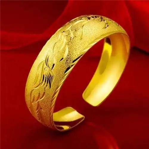 2021年新款古法传承越南沙金手镯仿真黄金结婚手镯