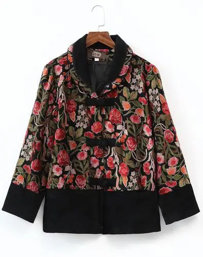 绿色中国风盘扣长袖外套