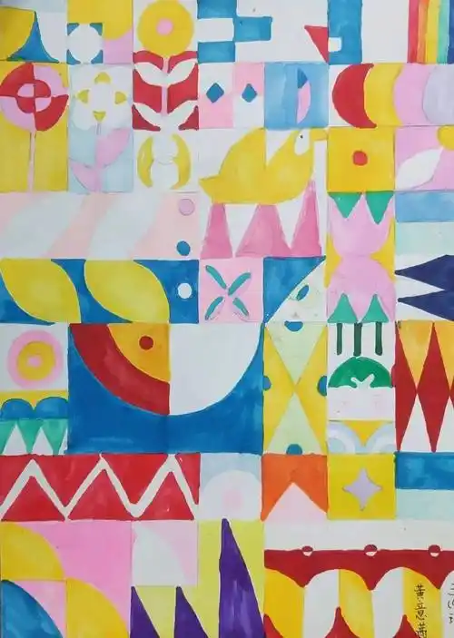 将基本的几何图形——正方形,长方形,三角形,圆和平行四边形进行组合