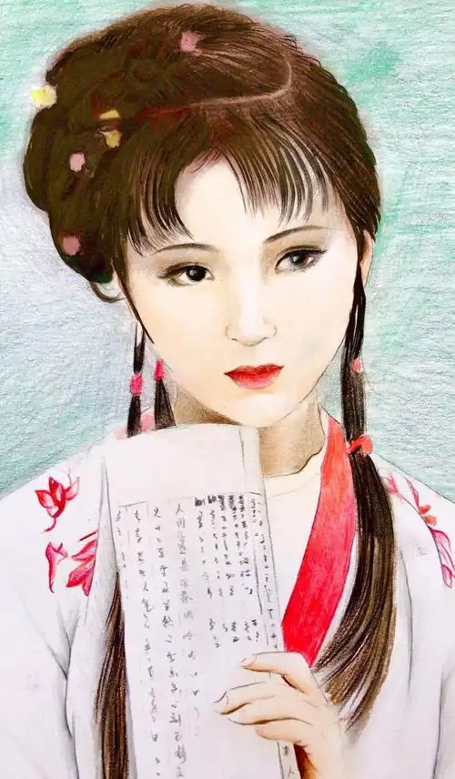 林黛玉作品成果就出来了,非常的逼真自然,唯美中带着淡淡的忧愁.