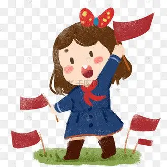 七一之举旗少先队员