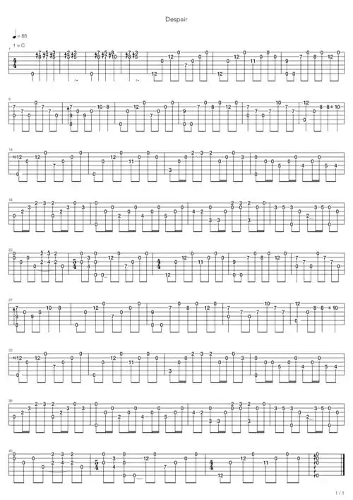高梨康治火影忍者despair吉他谱