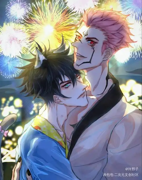 我的猫_咒术回战宿伏伏黑惠两面宿傩指绘绘画作品