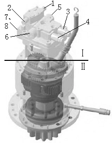 3负流量控制国产中型挖掘机回转马达总成(川崎m5x130)结构原理分析
