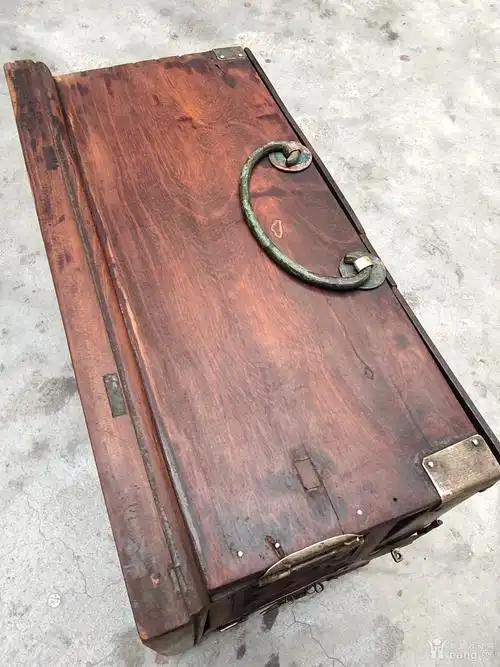 馆藏级老柞榛镜箱梳妆手饰盒_地摊交易_华夏收藏网