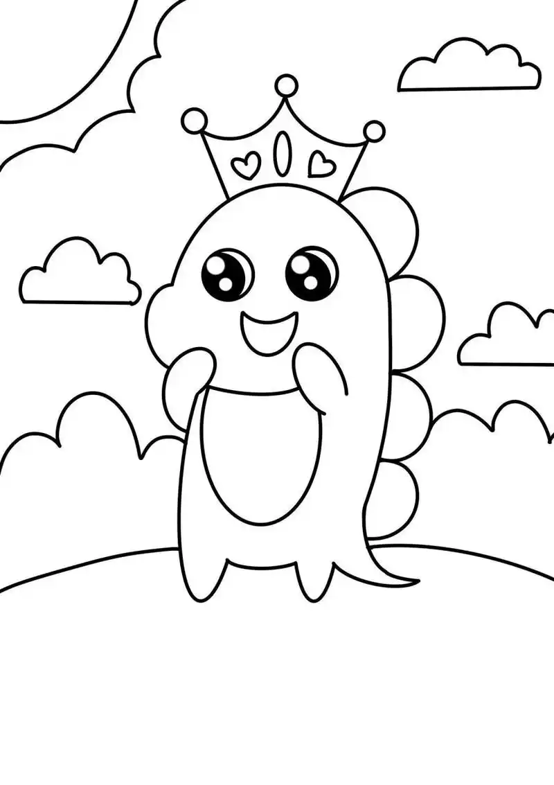 小恐龙 简笔画 创意画 卡通画 儿童画 带线稿哦 适合小朋友哦